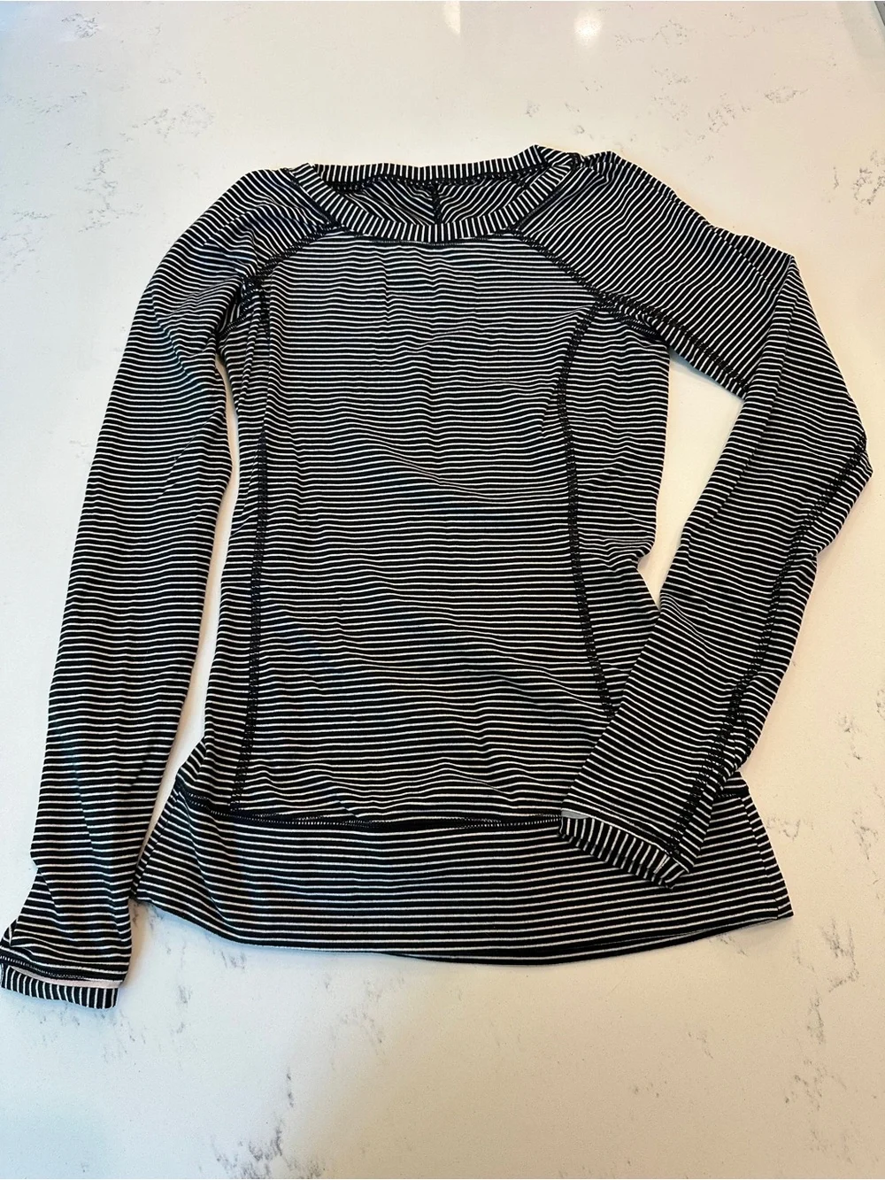 Lululemon Athletica Race Your Pace Long Sleeve Shirt White Hyper Stripe size 2